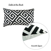 Black Greek Key Pattern Lumbar Throw Pillow