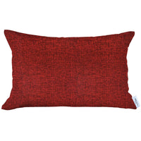 Red Solid Lumbar Throw Pillow