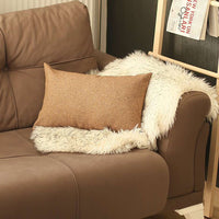 Tan Solid Lumbar Throw Pillow