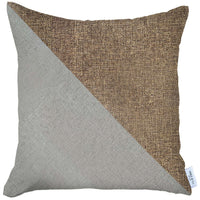 Brown and White Diagonal Decorative Throw Pillow