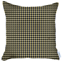 Pale Yellow Houndstooth Pattern Throw Pillow