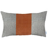 White Base and Brown Center Lumbar Throw Pillow