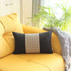 Tan and Black Houndstooth Lumbar Throw Pillow