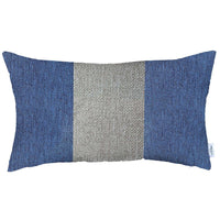 Blue and White Midsection Lumbar Throw Pillow