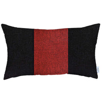 Black and Red Midsection Lumbar Throw Pillow