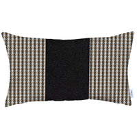 Classic Tan Houndstooth Lumbar Throw Pillow