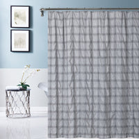 Gray Modern Striped Crinkle Shower Curtain