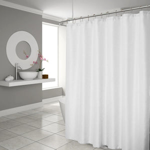 Luxurious White Waffle Weave Shower Curtain