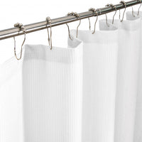 Luxurious White Waffle Weave Shower Curtain