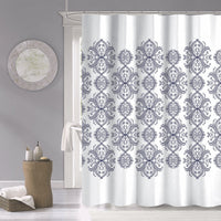 Navy and White Decorative Shower Curtain