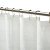 White Striped Embroidered Shower Curtain