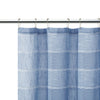 Blue Striped Embroidered Shower Curtain