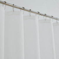 White Contemporary Velvet Scroll Shower Curtain