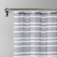 Silvery Gray and White Striped Shower Curtain