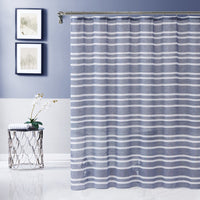 Navy and White Striped Shower Curtain