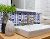 5" X 5" Blue And White Mosaic Peel And Stick Removable Tiles