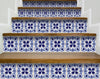 5" X 5" Blue And White Mosaic Peel And Stick Removable Tiles