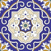 4" X 4" Blue White and Gold Mosaic Removable Tiles