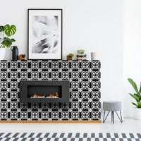 5" X 5" Black and White Stark Peel and Stick Removable Tiles