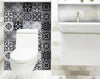 5" X 5" Black White and Gray Mosaic Peel and Stick Tiles