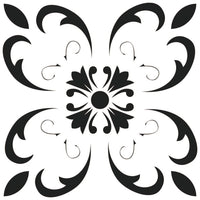 4" X 4" Black and White Delia Peel and Stick Removable Tiles