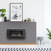 4" X 4" Tulipa Gray and White Peel and Stick Removable Tiles