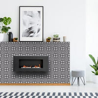 5" X 5" Tulipa Gray and White Peel and Stick Removable Tiles