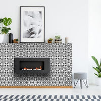 4" X 4" Tulipa White and Gray Peel and Stick Removable Tiles