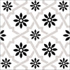 8" X 8" Black and White Lil Daisy Peel and Stick Removable Tiles