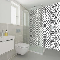 4" X 4" Black and White Quatrefoil Peel and Stick Tiles