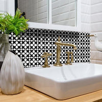 4" X 4" Black and White Medeci Peel and Stick Removable Tiles