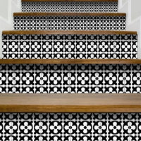 4" X 4" Black and White Medeci Peel and Stick Removable Tiles