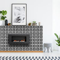 4" X 4" Black and White Medeci Peel and Stick Removable Tiles