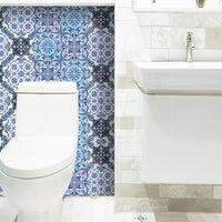 4" X 4" Mediterranean Blues Mosaic Peel and Stick Tiles