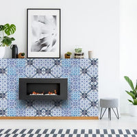 4" X 4" Mediterranean Blues Mosaic Peel and Stick Tiles