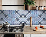 6" X 6" Mediterranean Blues Mosaic Peel and Stick Tiles