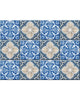 4" X 4" Blues and Crema Peel And Stick Removable Tiles