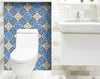 8" X 8" Blues and Crema Peel And Stick Removable Tiles