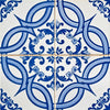 4" X 4" Blue and White Valencia Peel And Stick Tiles