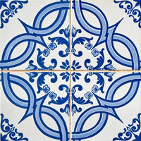 5" X 5" Blue and White Valencia Peel And Stick Tiles