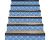 7" X 7" Blue and White Cross Peel And Stick Tiles