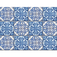 4" X 4" Blue and White Medi Peel And Stick Tiles