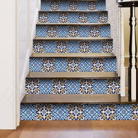 4" X 4" Blue White Golden Peel And Stick Tiles