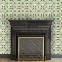 6" X 6" Green Yellow Melo Peel and Stick Tiles