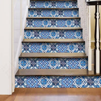 4" X 4" Blue Multi Mosaic Peel And Stick Tiles