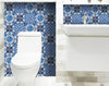 4" X 4" Blue Multi Mosaic Peel And Stick Tiles