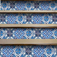 4" X 4" Blue Multi Mosaic Peel And Stick Tiles