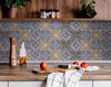 4" X 4" Blue Warm Tones Mosaic Peel And Stick Tiles