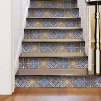 4" X 4" Blue Warm Tones Mosaic Peel And Stick Tiles