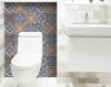 4" X 4" Blue Warm Tones Mosaic Peel And Stick Tiles